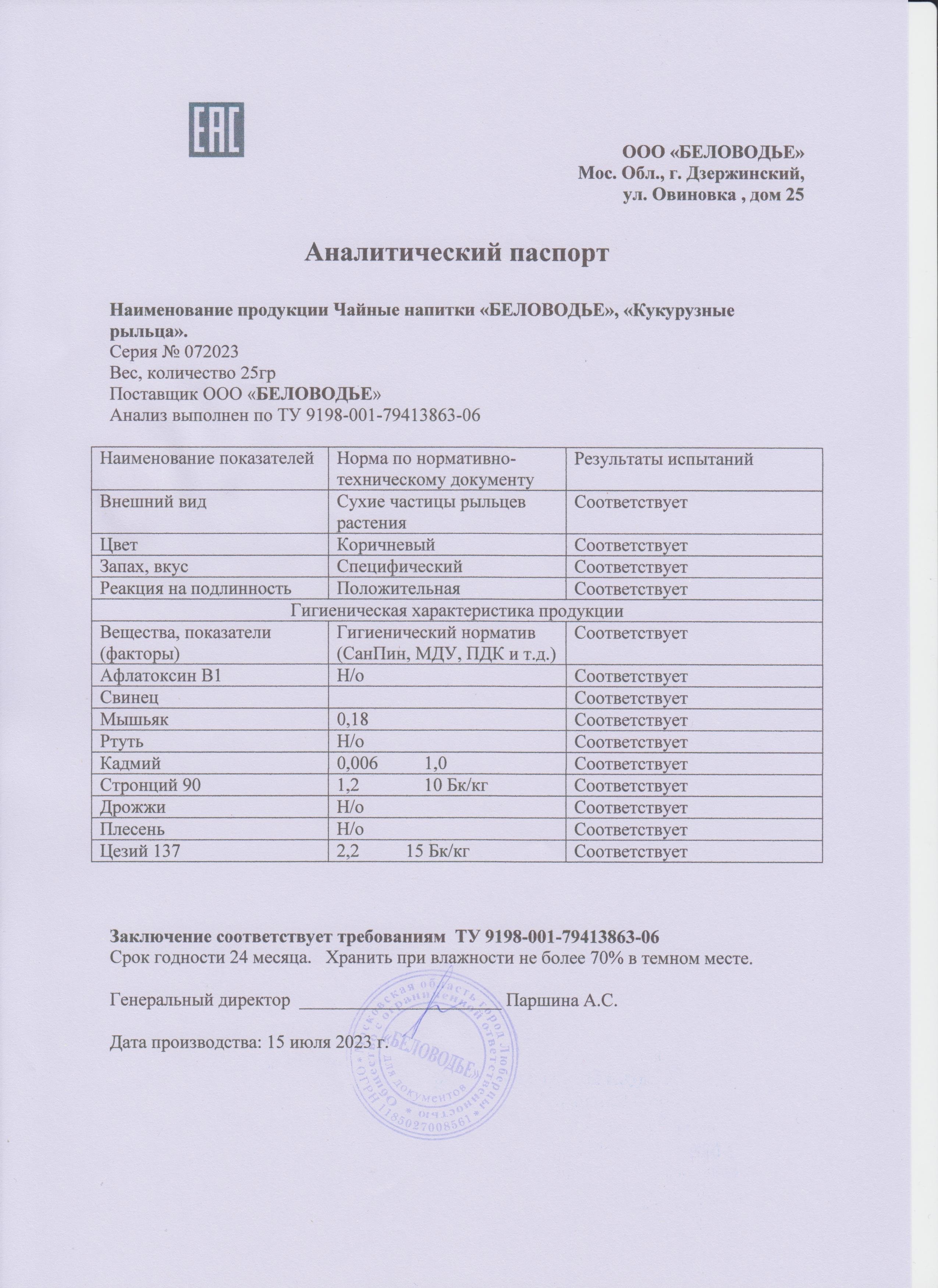 Паспорт №072023